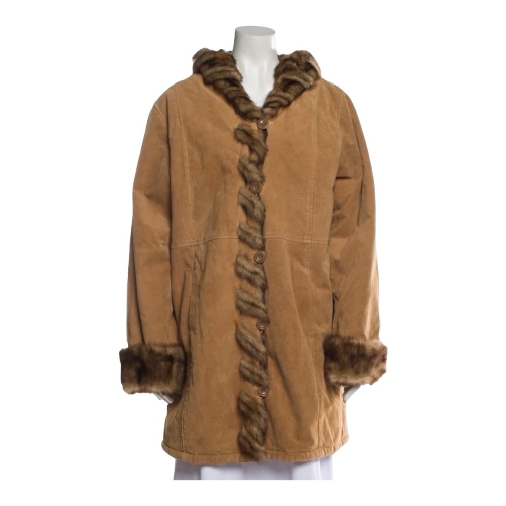 Leather Faux Fur Coat. Dennis Basso